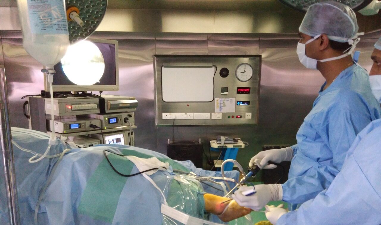 Dr. Chethan Nagaraj doing surgery